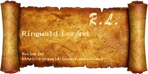 Ringwald Loránd névjegykártya