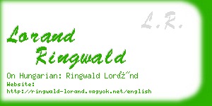 lorand ringwald business card